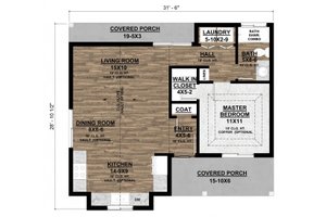 Floor Plan - Main Floor for Ranch House Plan #1077-8 - 1 bed, 1 bath