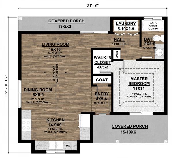 House Plan Design - Ranch Floor Plan - Main Floor Plan #1077-8