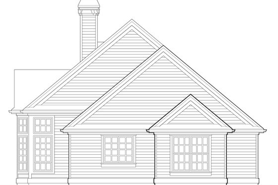 Exterior - Rear Elevation for Ranch House Plan #48-590 - 3 bed, 2 bath