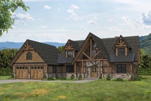 Exterior - Front Elevation for Craftsman House Plan #117-985 - 3 bed, 2.5 bath
