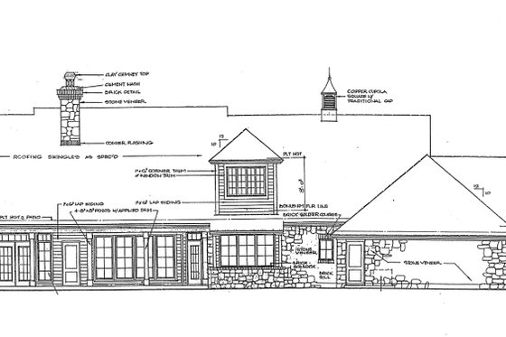 Exterior - Rear Elevation for Farmhouse House Plan #310-259 - 3 bed, 2.5 bath