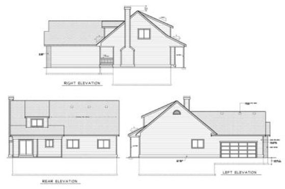Exterior - Rear Elevation for Country House Plan #103-101 - 3 bed, 2 bath