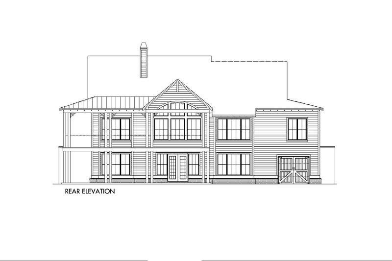 Home Plan - Exterior - Rear Elevation for Farmhouse House Plan #54-394 - 3 bed, 2.5 bath