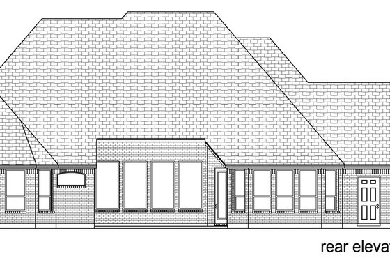 Exterior - Rear Elevation for European House Plan #84-616 - 3 bed, 2.5 bath