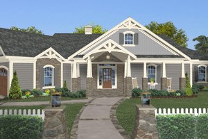 Craftsman Exterior - Front Elevation Plan #56-717