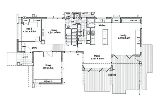 Floor Plan - Main Floor for Modern House Plan #496-1 - 5 bed, 2.5 bath