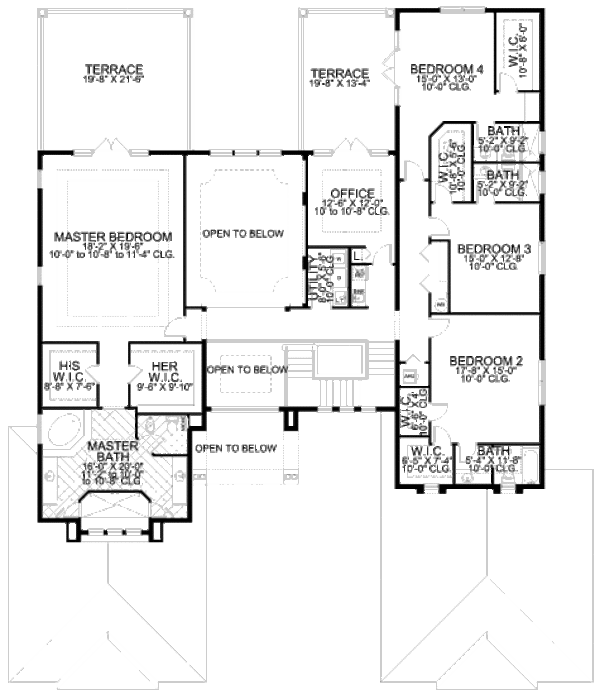 Mediterranean Floor Plan - Upper Floor Plan #420-188