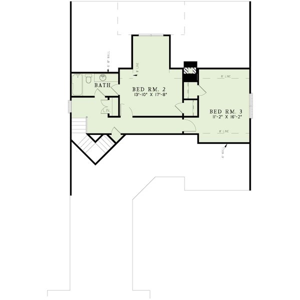 Traditional Floor Plan - Upper Floor Plan #17-3174