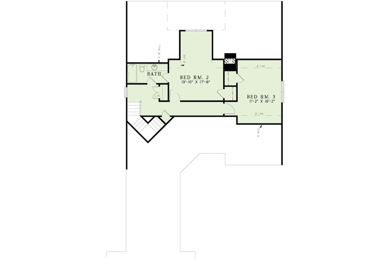Home Plan - Floor Plan - Upper Floor for Traditional House Plan #17-3174 - 4 bed, 3 bath