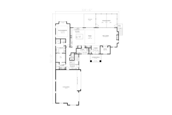 Floor Plan - Main Floor for Farmhouse House Plan #437-135 - 4 bed, 3.5 bath