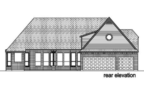Exterior - Rear Elevation for European House Plan #84-422 - 4 bed, 4 bath