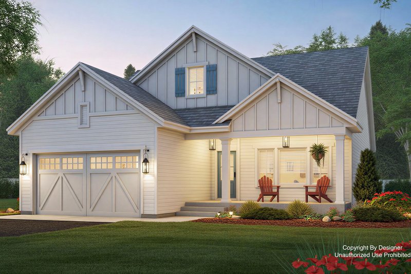 House Design - Exterior - Front Elevation 3 for Farmhouse House Plan #51-1398 - 3 bed, 2 bath