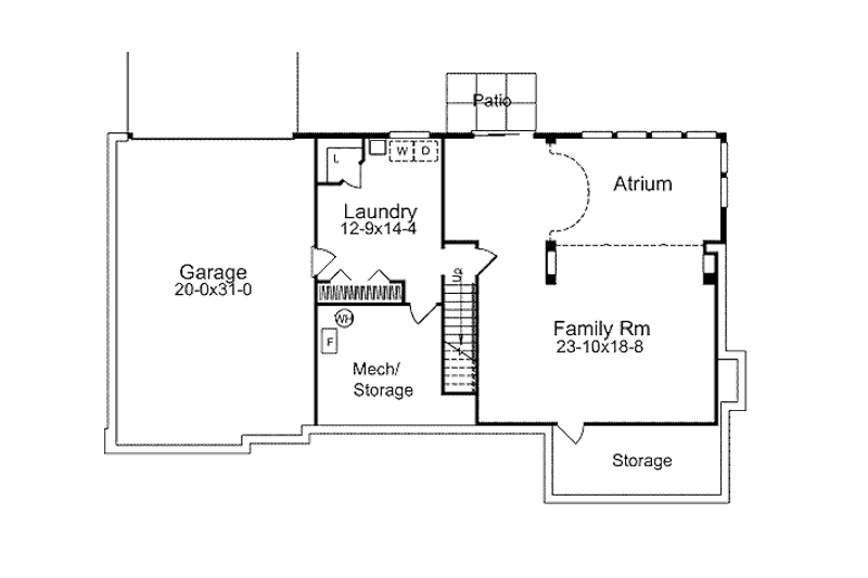 Home Plan - Floor Plan - Lower Floor for Ranch House Plan #57-289 - 3 bed, 2 bath
