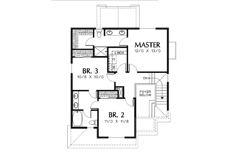 Home Plan - Floor Plan - Upper Floor for Traditional House Plan #48-136 - 3 bed, 2.5 bath