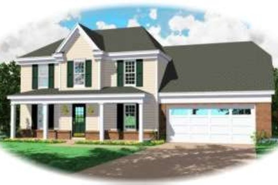 Exterior - Front Elevation for Farmhouse House Plan #81-675 - 3 bed, 2.5 bath
