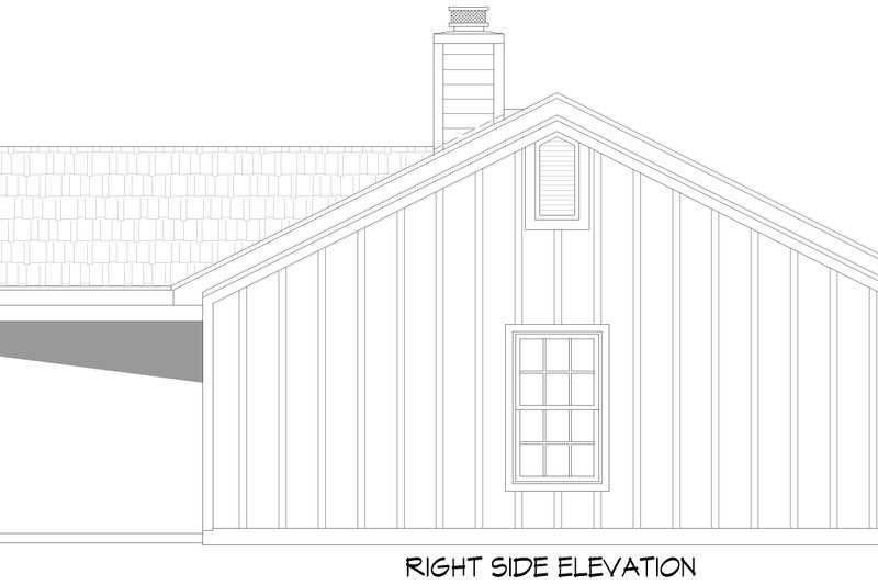 Architectural House Design - Exterior - Other Elevation 1 for Ranch House Plan #932-1070 - 3 bed, 2 bath