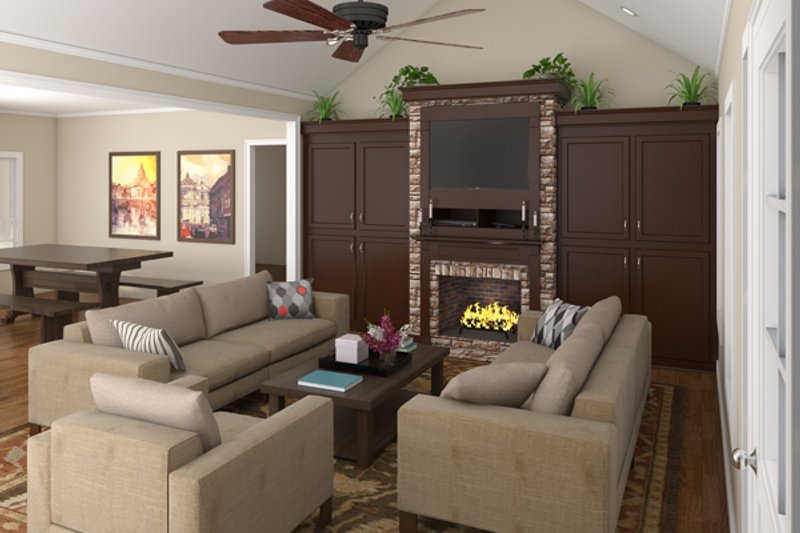 Dream House Plan - Interior - Family Room for Ranch House Plan #21-469 - 3 bed, 2 bath
