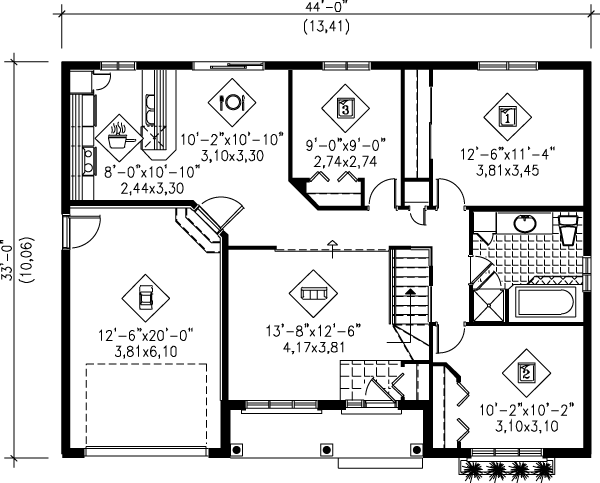 Ranch Floor Plan - Main Floor Plan #25-1050