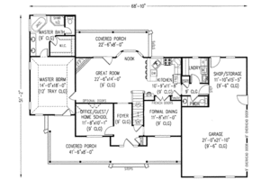 Floor Plan - Main Floor for Country House Plan #11-206 - 4 bed, 2.5 bath