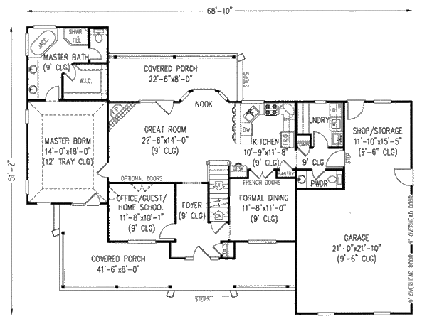 Country Floor Plan - Main Floor Plan #11-206