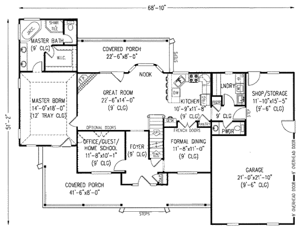 Dream House Plan - Country Floor Plan - Main Floor Plan #11-206
