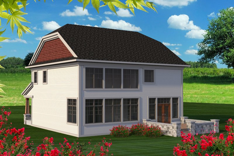 House Blueprint - Exterior - Rear Elevation for Traditional House Plan #70-1201 - 3 bed, 2.5 bath