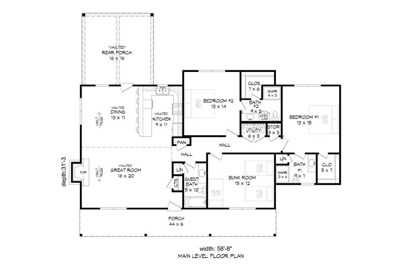 Dream House Plan - Floor Plan - Main Floor for Country House Plan #932-76 - 3 bed, 3 bath