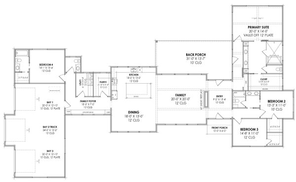 Modern Floor Plan - Main Floor Plan #1096-56
