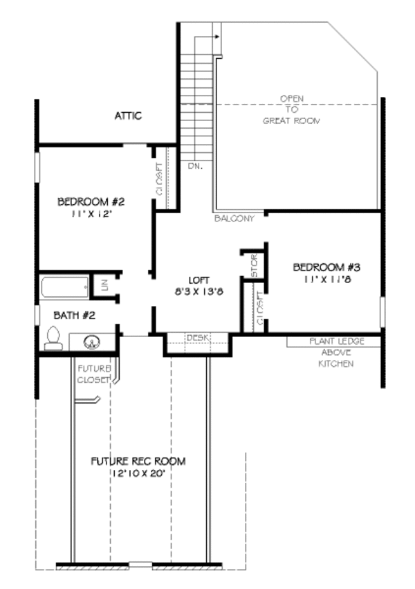 European Floor Plan - Upper Floor Plan #424-132