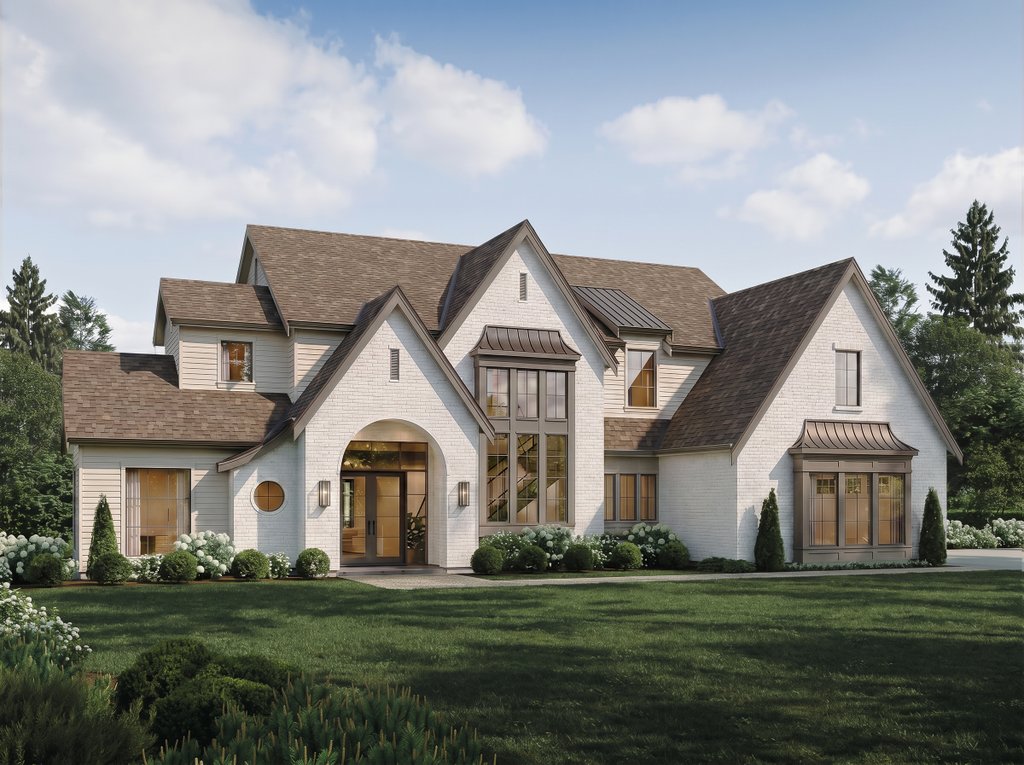 Exterior - Front Elevation 2 for European House Plan #1114-121 - 4 bed, 3 bath