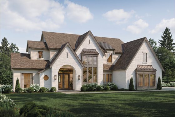 Exterior - Front Elevation for European House Plan #1114-121 - 4 bed, 3 bath