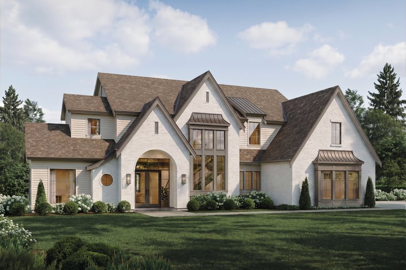 Exterior - Front Elevation 2 for European House Plan #1114-121 - 4 bed, 3 bath