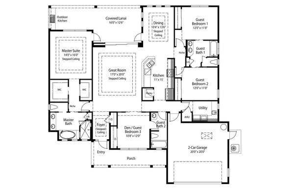 House Blueprint - Farmhouse Floor Plan - Main Floor Plan #938-140