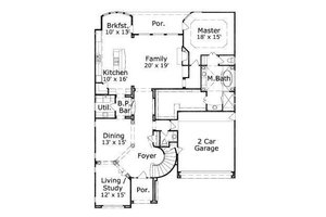 Floor Plan - Main Floor for European House Plan #411-500 - 4 bed, 4.5 bath
