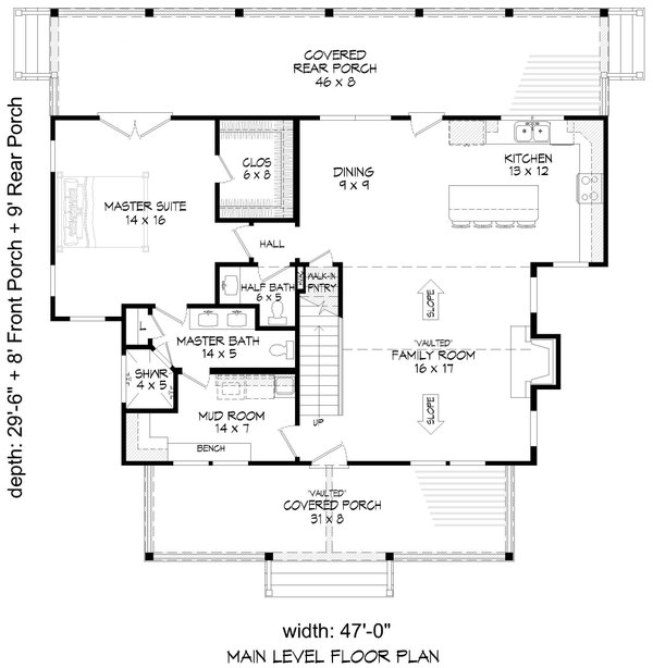 Dream House Plan - Farmhouse Floor Plan - Main Floor Plan #932-984