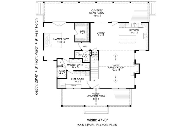 Dream House Plan - Floor Plan - Main Floor for Farmhouse House Plan #932-984 - 4 bed, 3.5 bath