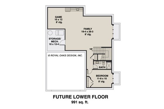 Floor Plan - Lower Floor for Farmhouse House Plan #51-1214 - 4 bed, 3.5 bath