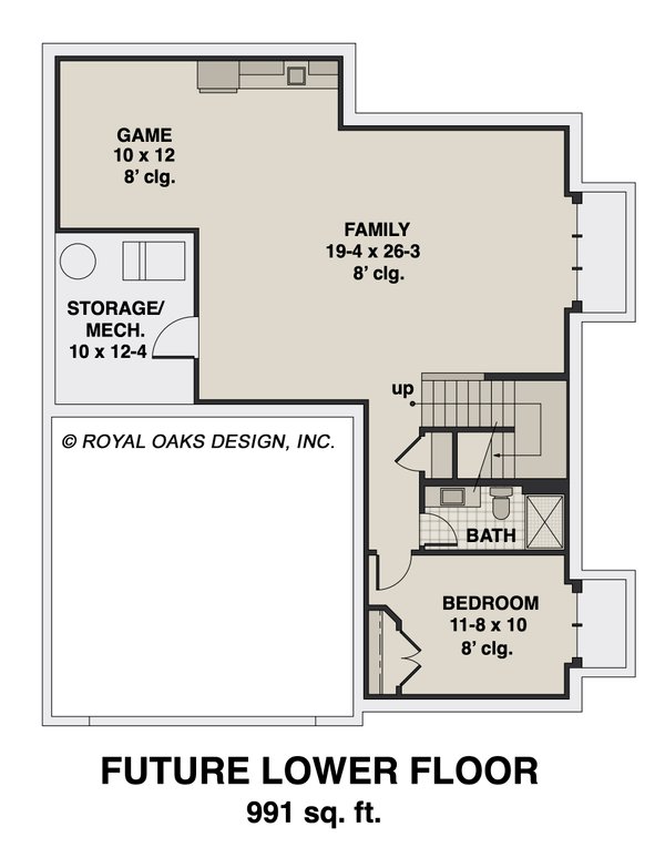 Farmhouse Floor Plan - Lower Floor Plan #51-1214