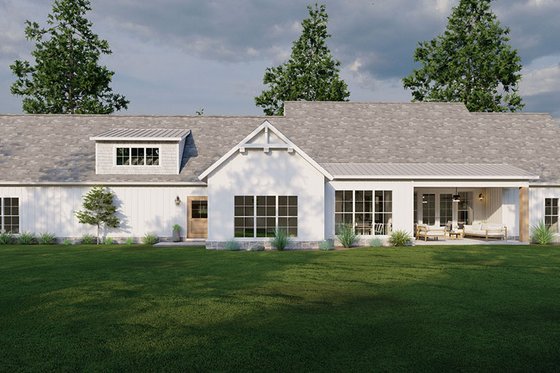 Exterior - Rear Elevation for Craftsman House Plan #923-308 - 5 bed, 3 bath