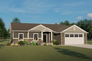 Ranch Exterior - Front Elevation Plan #1064-42