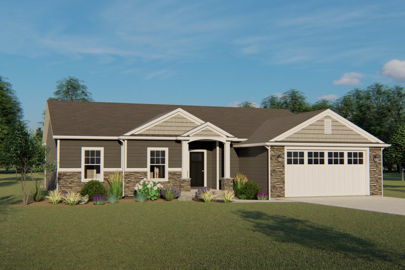 Architectural House Design - Ranch Exterior - Front Elevation Plan #1064-42