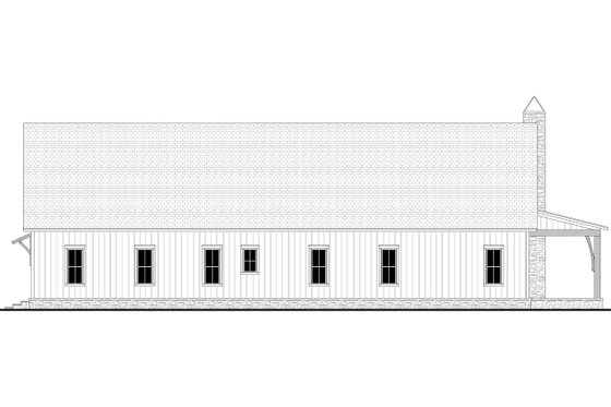 Exterior - Rear Elevation for Barndominium House Plan #430-363 - 4 bed, 3.5 bath