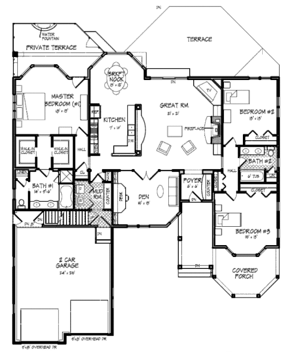 Colonial Floor Plan - Main Floor Plan #440-4
