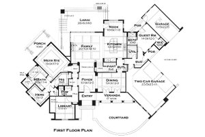 Main Level Floor Plan - 3200 square foot European home