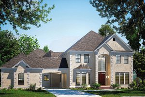 European Exterior - Front Elevation Plan #17-568