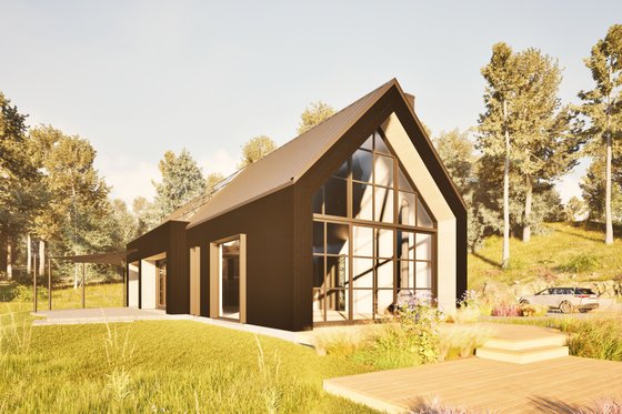 Exterior - Other Elevation 1 for Cabin House Plan #80-227 - 1 bed, 1.5 bath