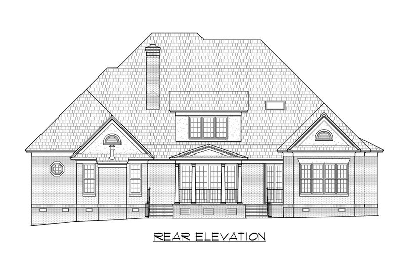 Dream House Plan - Exterior - Rear Elevation for Classical House Plan #1054-64 - 5 bed, 4.5 bath