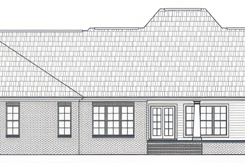 Home Plan - Exterior - Rear Elevation for European House Plan #21-639 - 4 bed, 3.5 bath