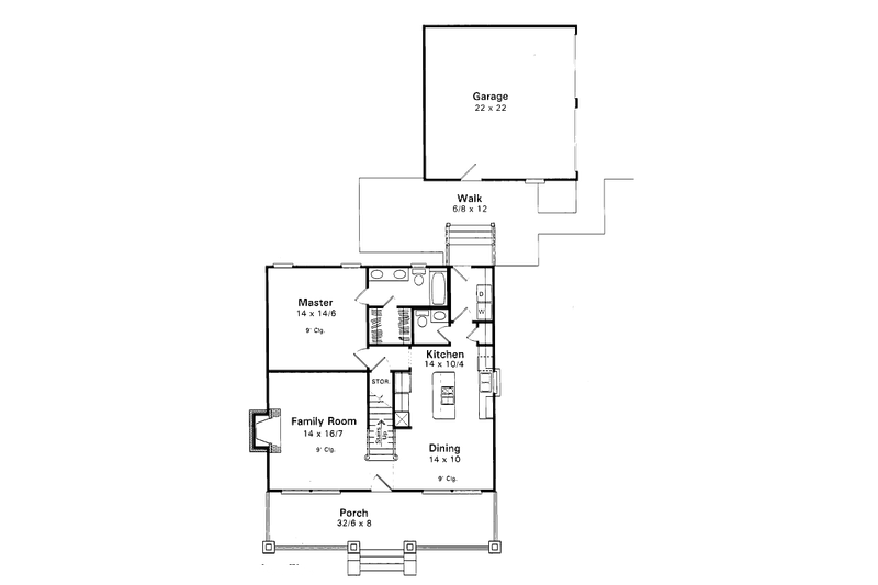 Architectural House Design - Floor Plan - Main Floor for Country House Plan #41-115 - 3 bed, 2.5 bath