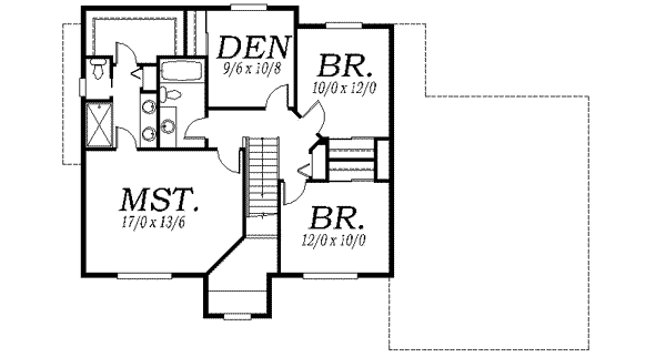 Traditional Floor Plan - Upper Floor Plan #130-125